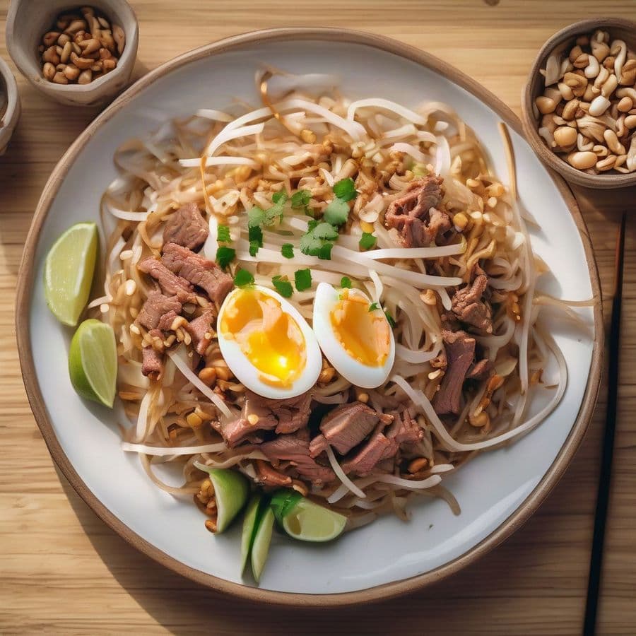 Pad Thai with Beef - Ruby Pho & Deli