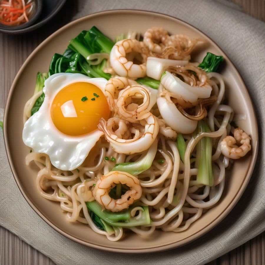 Stir-Fried Egg Noodles with Calamari / Mi Xao
Calamari